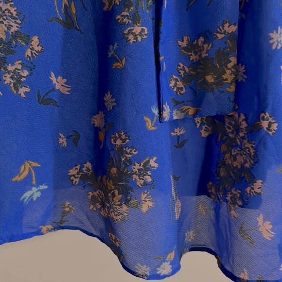 Free People Womens Lilou Printed Dress Size XS in Cobalt Combo Bell Sleeves - Picture 6 of 10